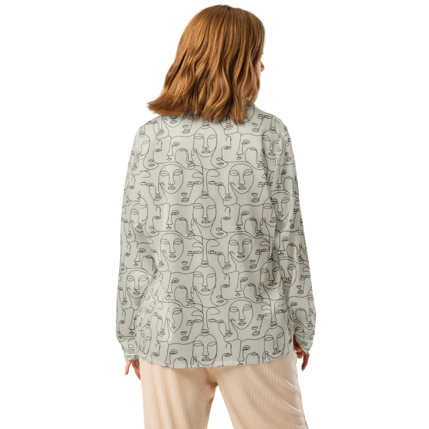 Personalized Long Sleeve Pajama - Abstract Faces Print - DipaliZ