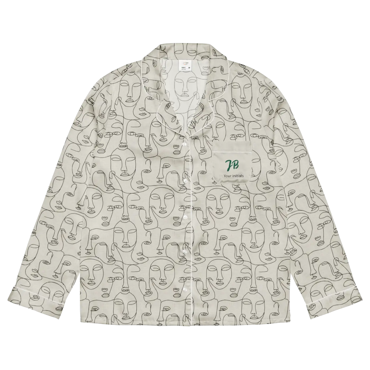 Personalized Long Sleeve Pajama - Abstract Faces Print - DipaliZ