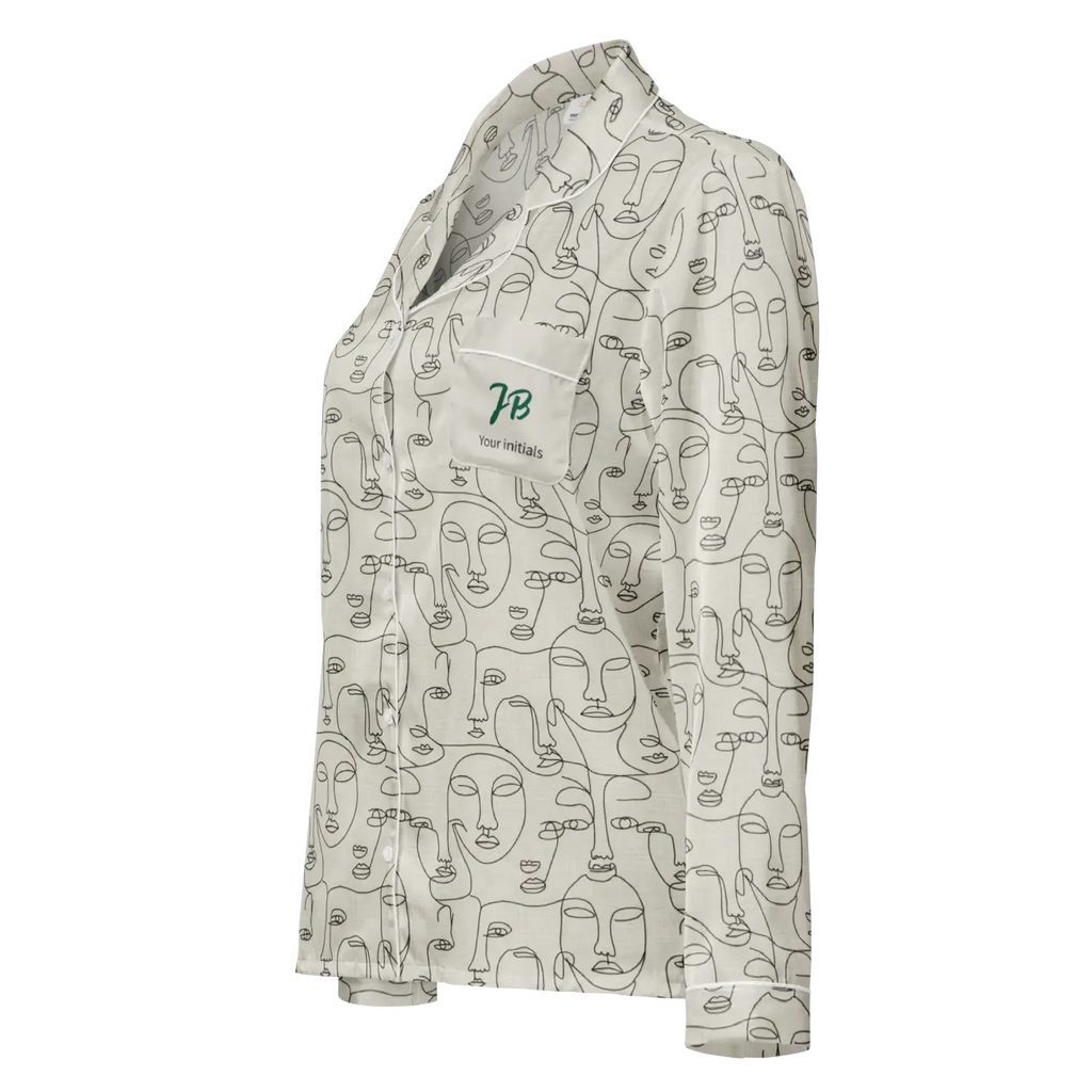 Personalized Long Sleeve Pajama - Abstract Faces Print - DipaliZ