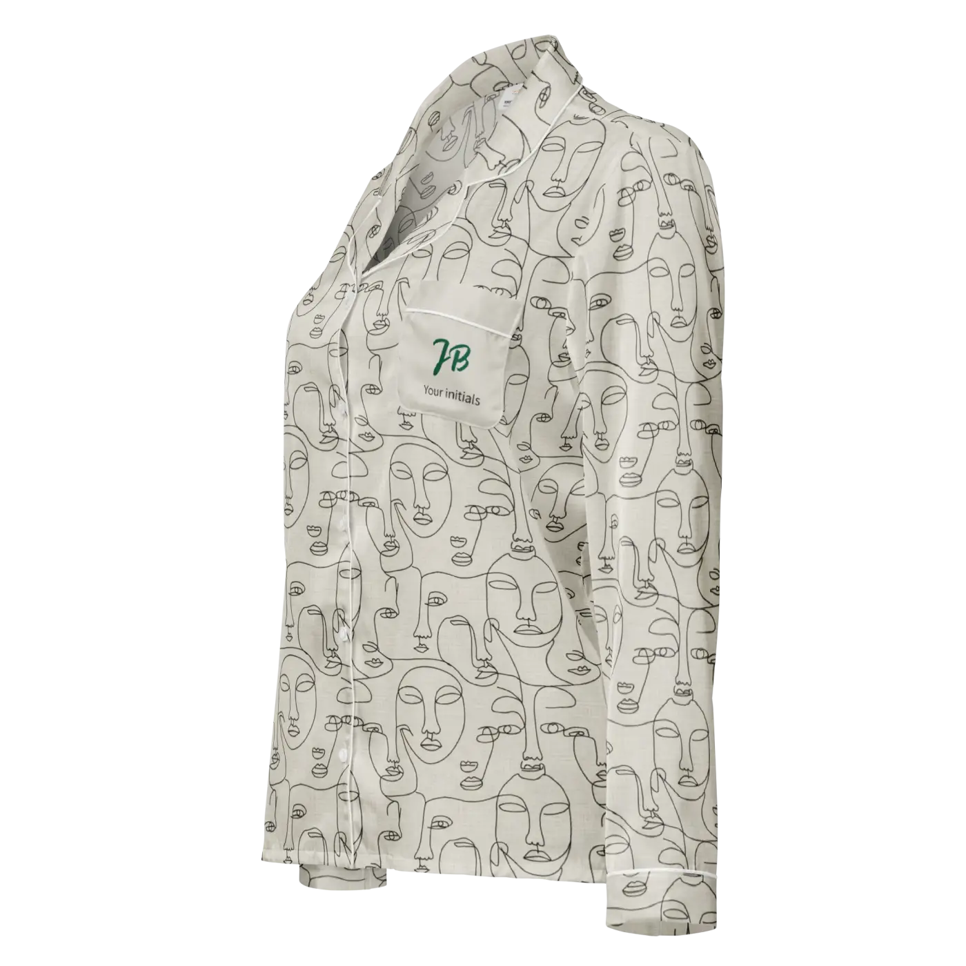 Personalized Long Sleeve Pajama - Abstract Faces Print - DipaliZ