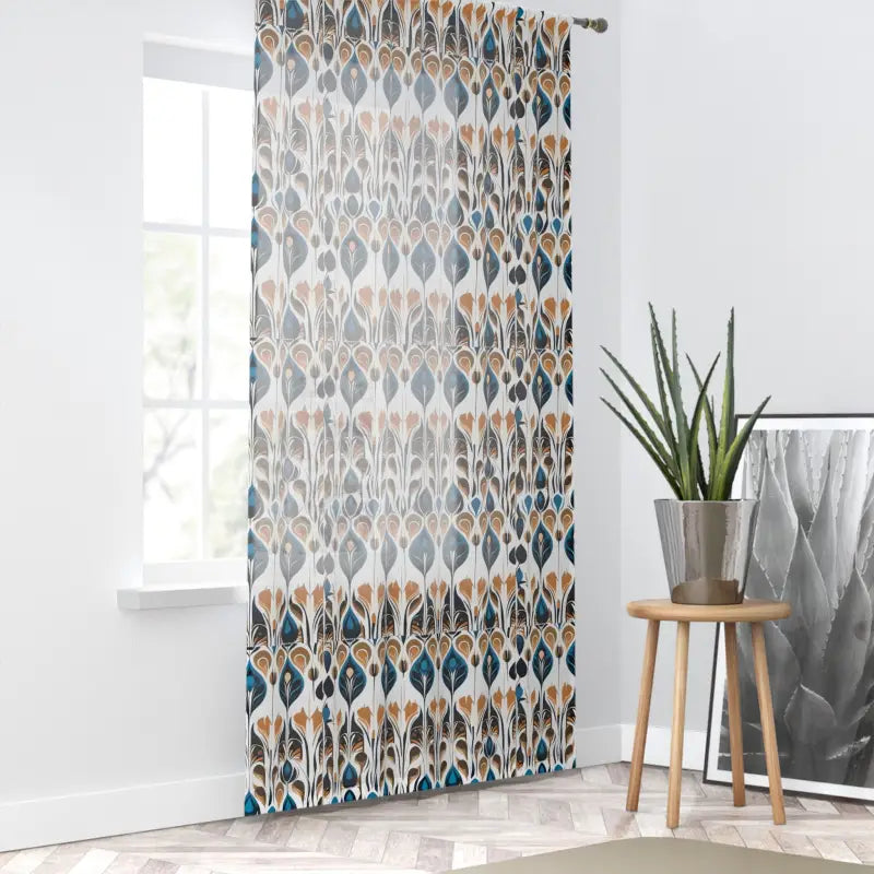 Abstract Feathers Window Curtain - Polyester Home Decor - DipaliZ