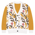 Floral Knitted Cardigan - Abstract Jacquard Knit - DipaliZ