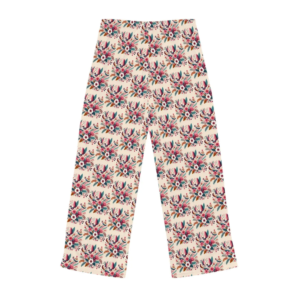 Chic Pajama Pants - Abstract Floral Polyester Jersey - DipaliZ