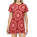 Floral T-Shirt Dress - Abstract Art Design - DipaliZ