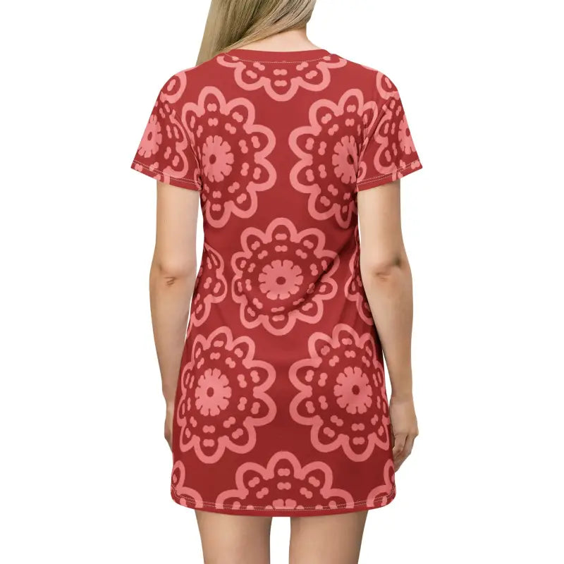 Floral T-Shirt Dress - Abstract Art Design - DipaliZ