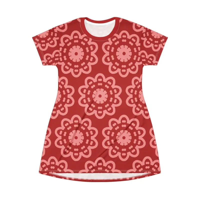 Floral T-Shirt Dress - Abstract Art Design - DipaliZ