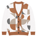 Knitted Cardigan - Abstract Geometric Pattern Cozy Comfort - DipaliZ