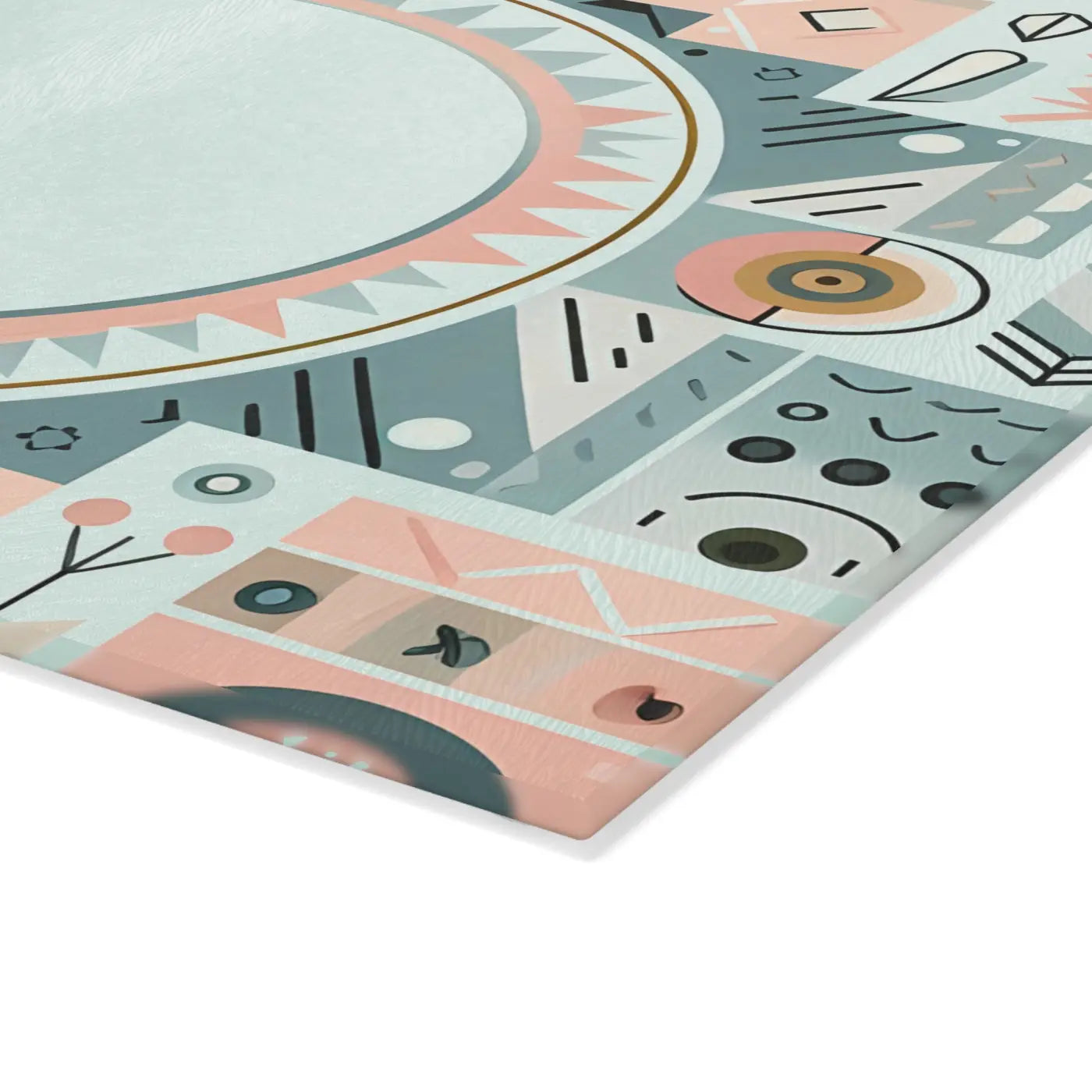 Geometric Glass Cutting Board - Abstract Art Design - DipaliZ