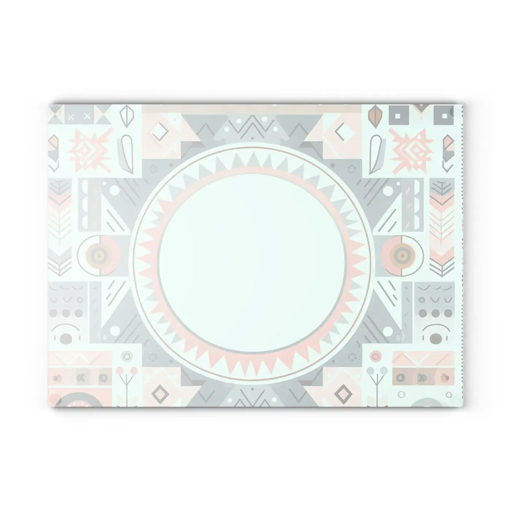 Geometric Glass Cutting Board - Abstract Art Design - DipaliZ