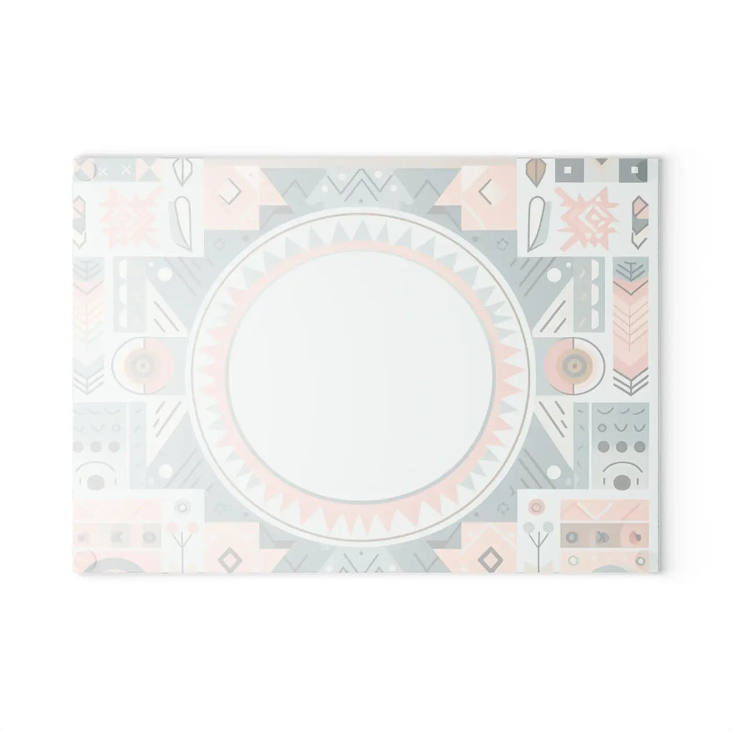 Geometric Glass Cutting Board - Abstract Art Design - DipaliZ