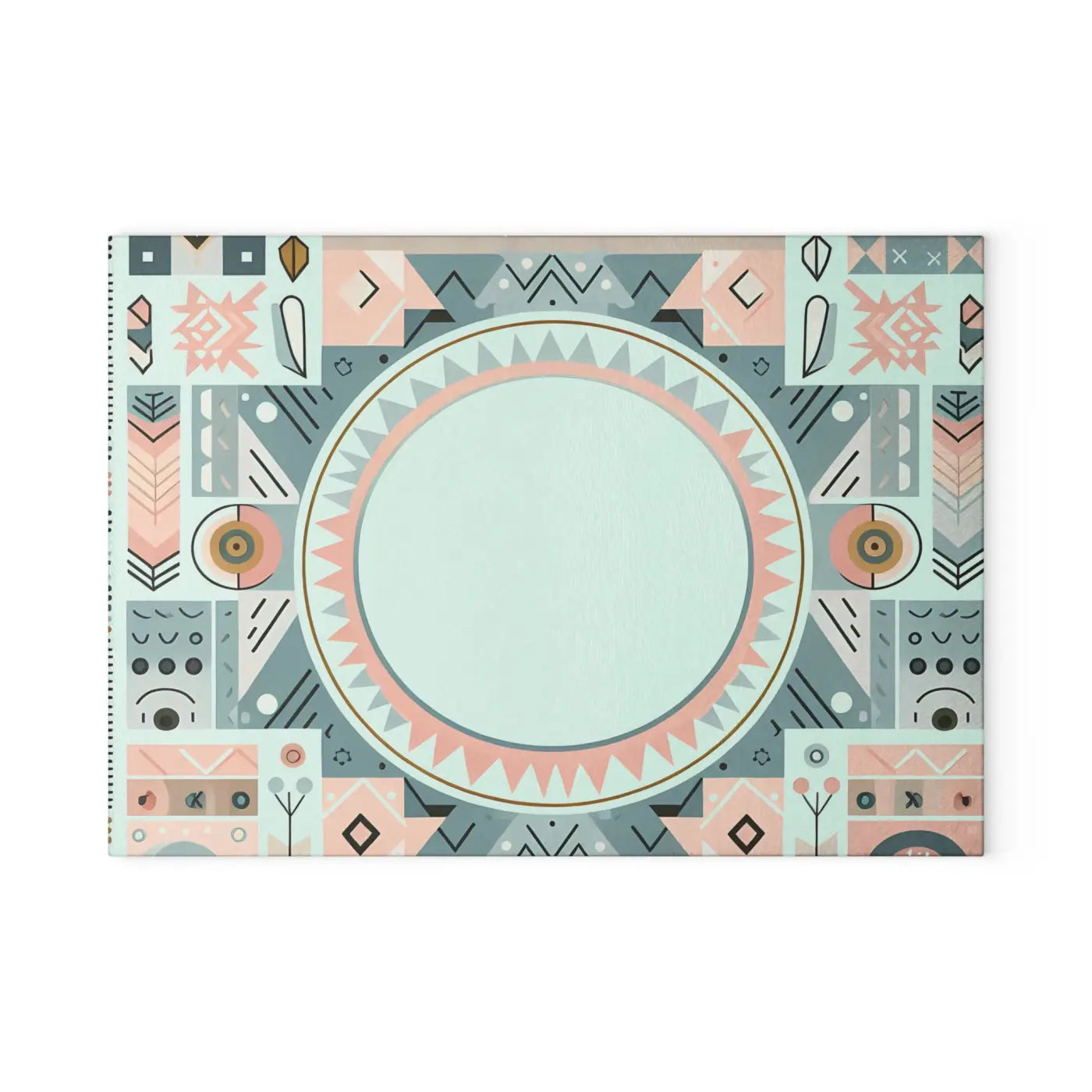 Geometric Glass Cutting Board - Abstract Art Design - DipaliZ
