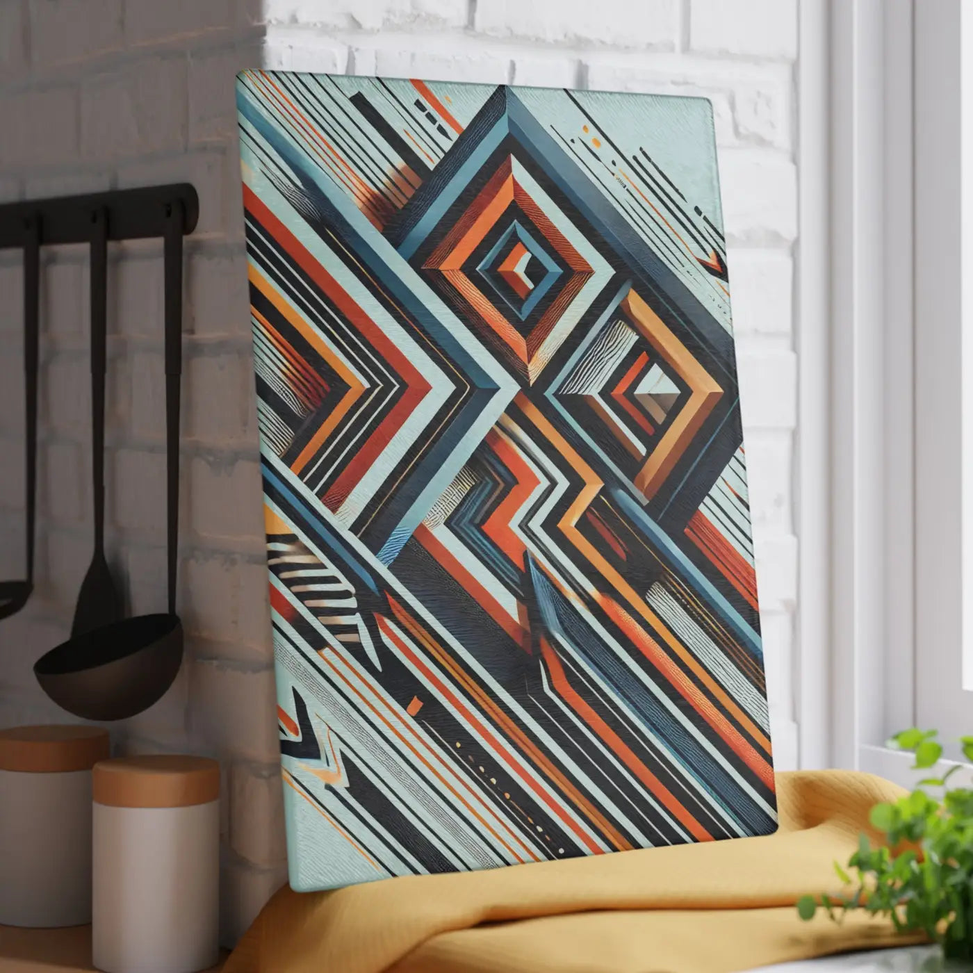 Abstract Glass Cutting Board - Geometrical Pattern - DipaliZ