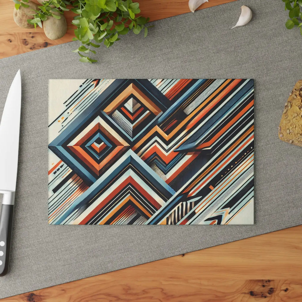 Abstract Glass Cutting Board - Geometrical Pattern - DipaliZ