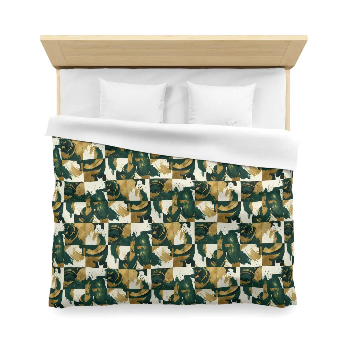 Green Camouflage Duvet - Brushed Microfiber Fabric - DipaliZ