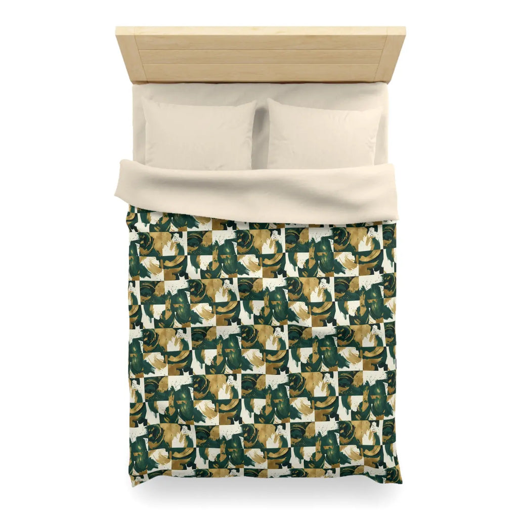 Green Camouflage Duvet - Brushed Microfiber Fabric - DipaliZ