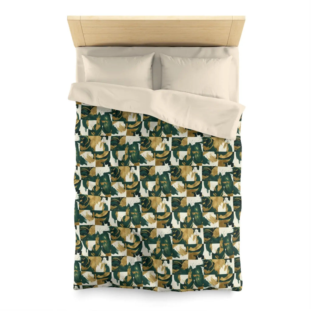 Green Camouflage Duvet - Brushed Microfiber Fabric - DipaliZ