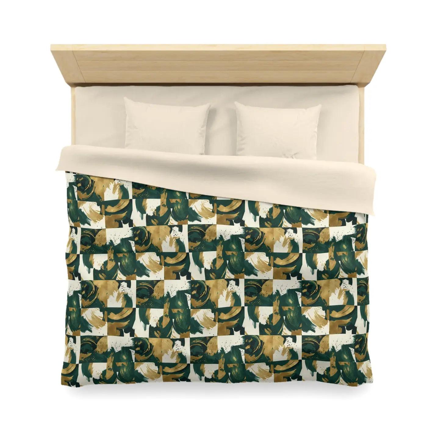 Green Camouflage Duvet - Brushed Microfiber Fabric - DipaliZ