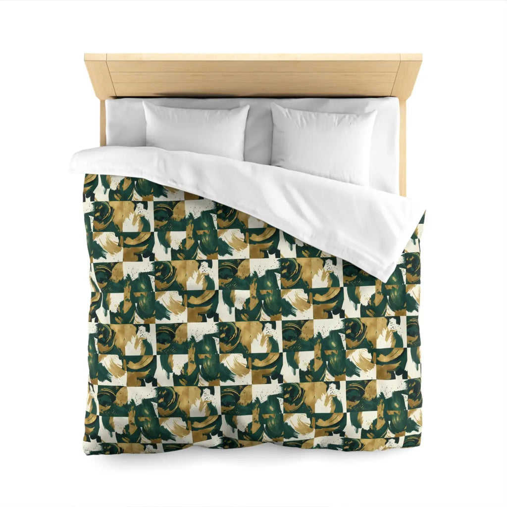 Green Camouflage Duvet - Brushed Microfiber Fabric - DipaliZ