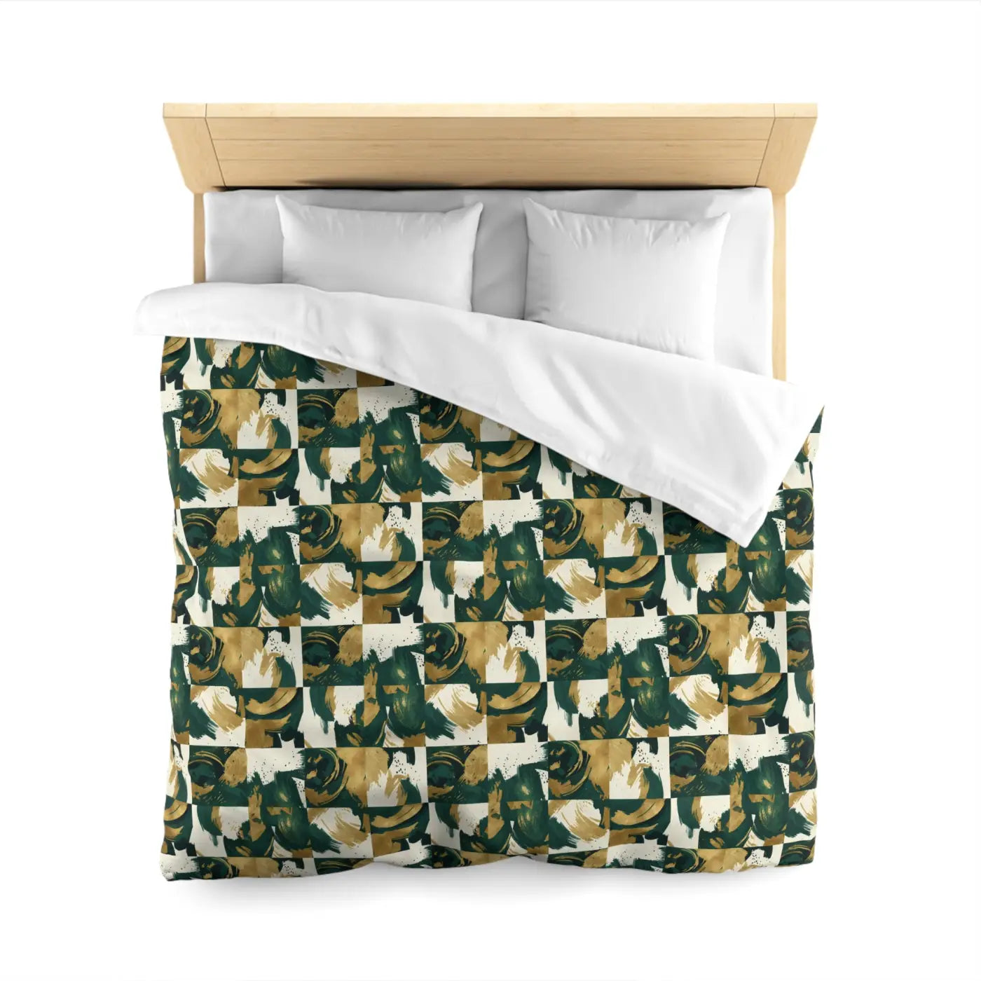 Green Camouflage Duvet - Brushed Microfiber Fabric - DipaliZ