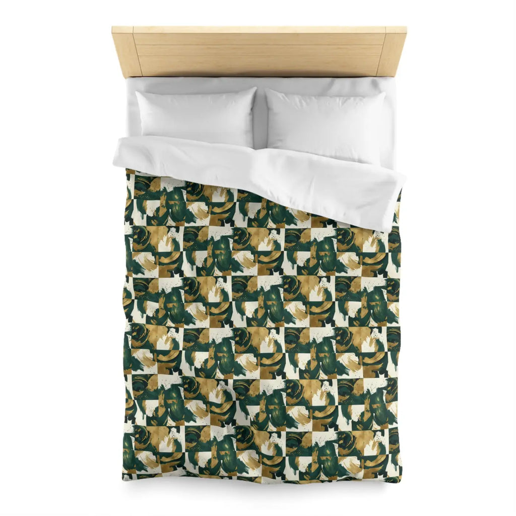 Green Camouflage Duvet - Brushed Microfiber Fabric - DipaliZ