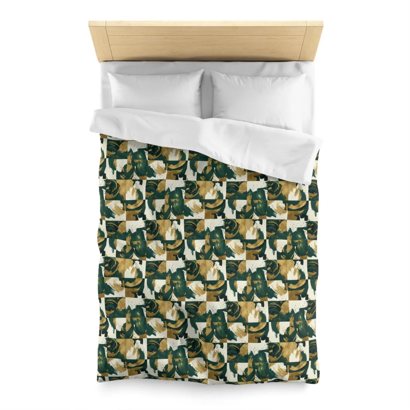 Green Camouflage Duvet - Brushed Microfiber Fabric - DipaliZ