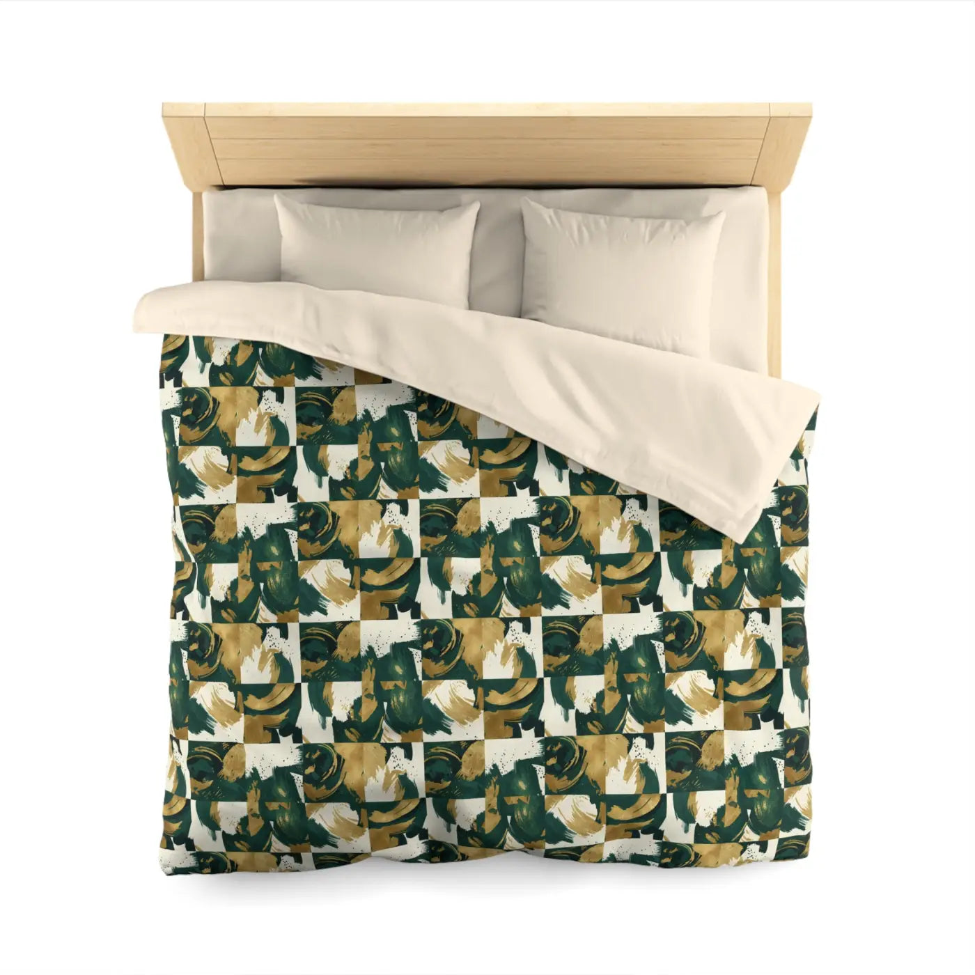 Green Camouflage Duvet - Brushed Microfiber Fabric - DipaliZ