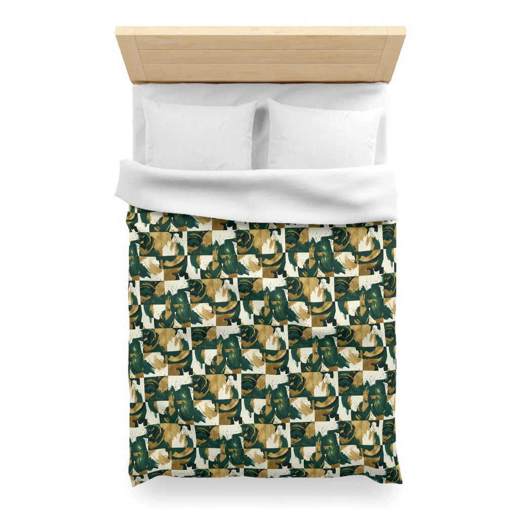 Green Camouflage Duvet - Brushed Microfiber Fabric - DipaliZ