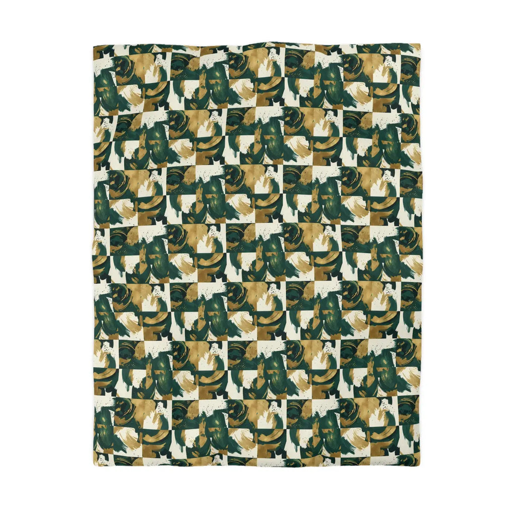 Green Camouflage Duvet - Brushed Microfiber Fabric - DipaliZ