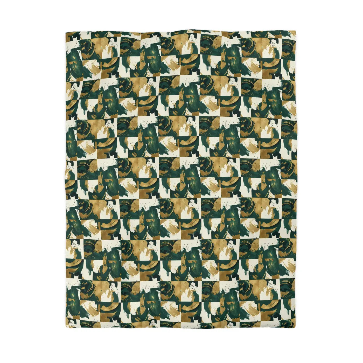 Green Camouflage Duvet - Brushed Microfiber Fabric - DipaliZ