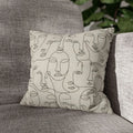 Line Art Pillow Cover - Abstract Faces Gallery Style - DipaliZ