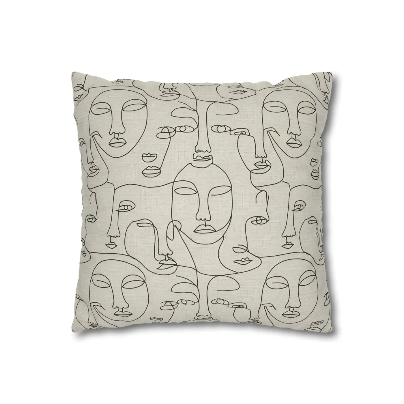 Line Art Pillow Cover - Abstract Faces Gallery Style - DipaliZ