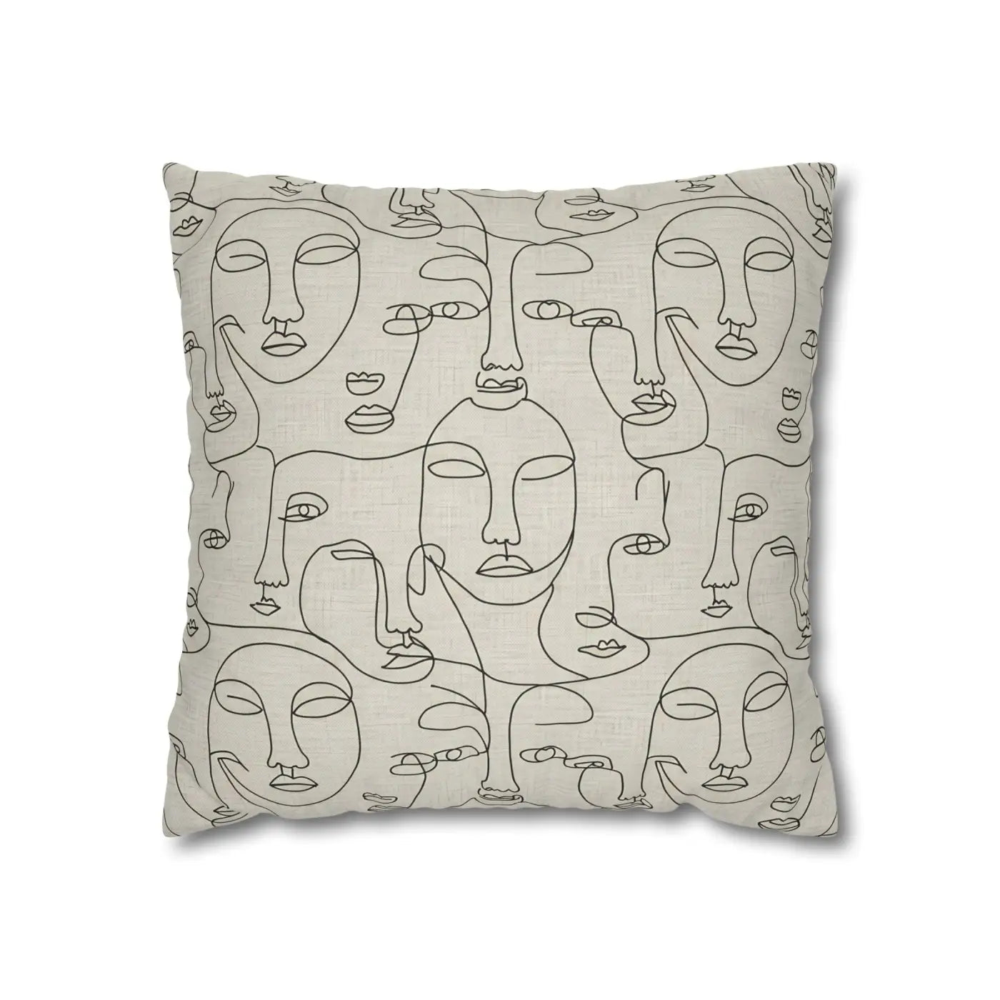 Line Art Pillow Cover - Abstract Faces Gallery Style - DipaliZ