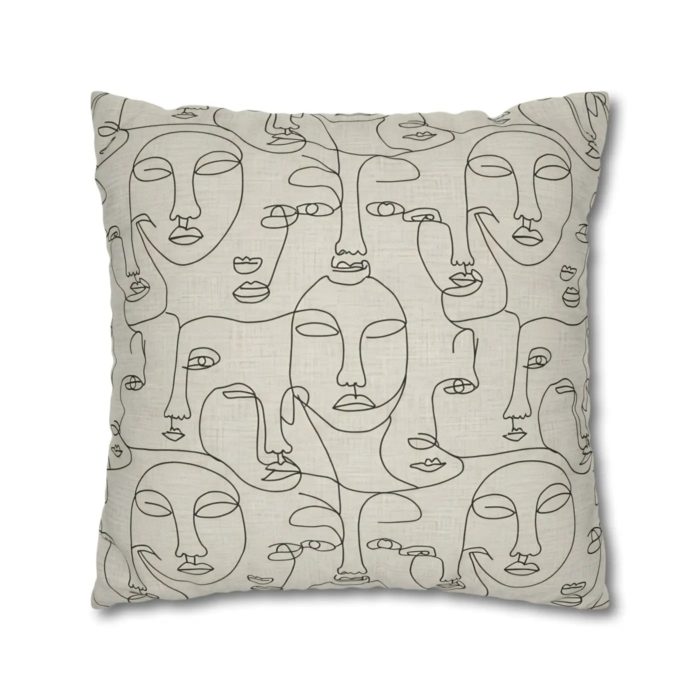 Line Art Pillow Cover - Abstract Faces Gallery Style - DipaliZ