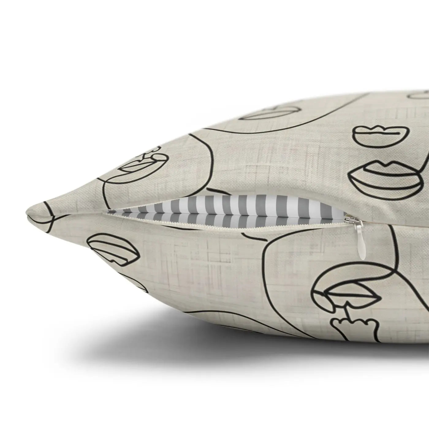 Line Art Pillow Cover - Abstract Faces Gallery Style - DipaliZ