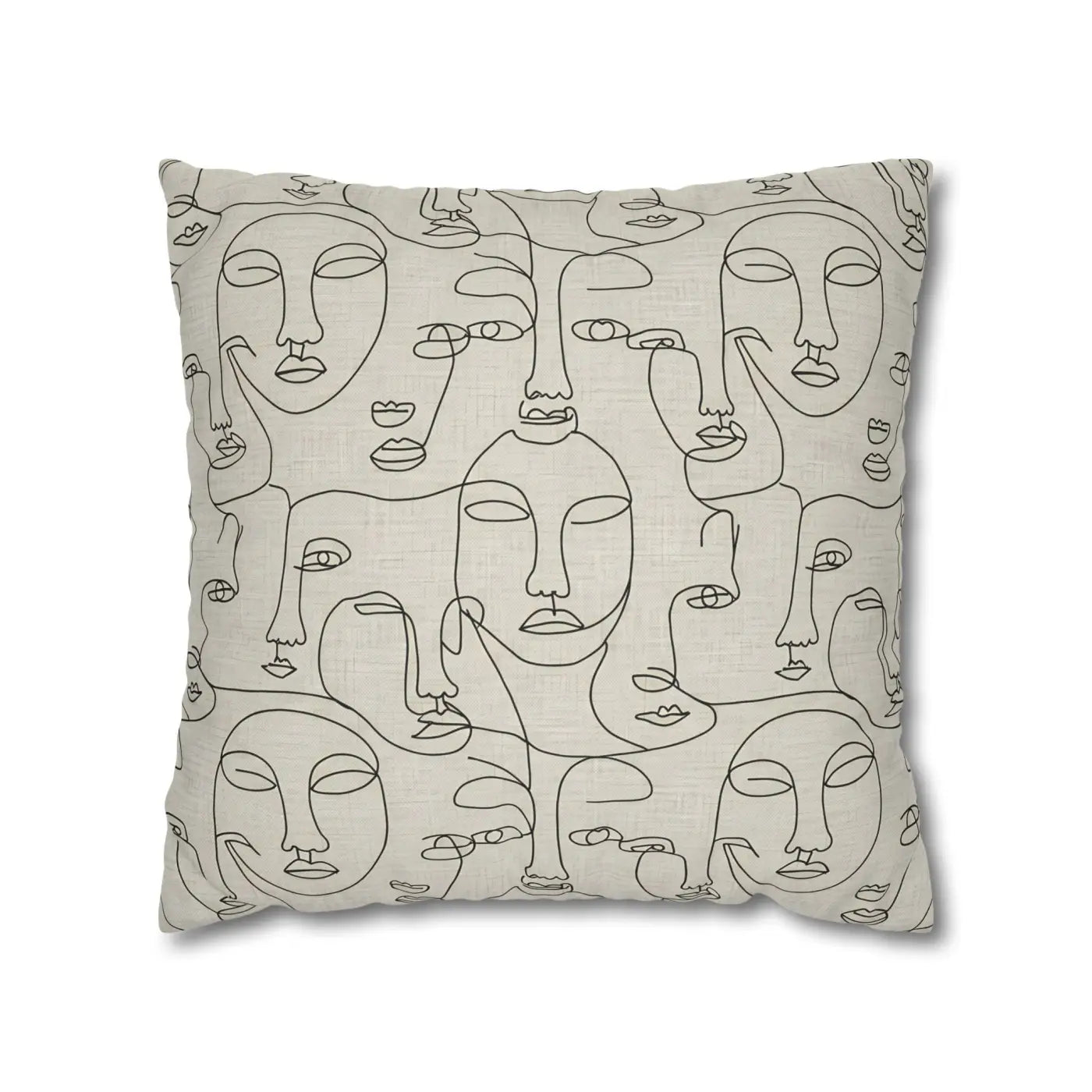 Line Art Pillow Cover - Abstract Faces Gallery Style - DipaliZ
