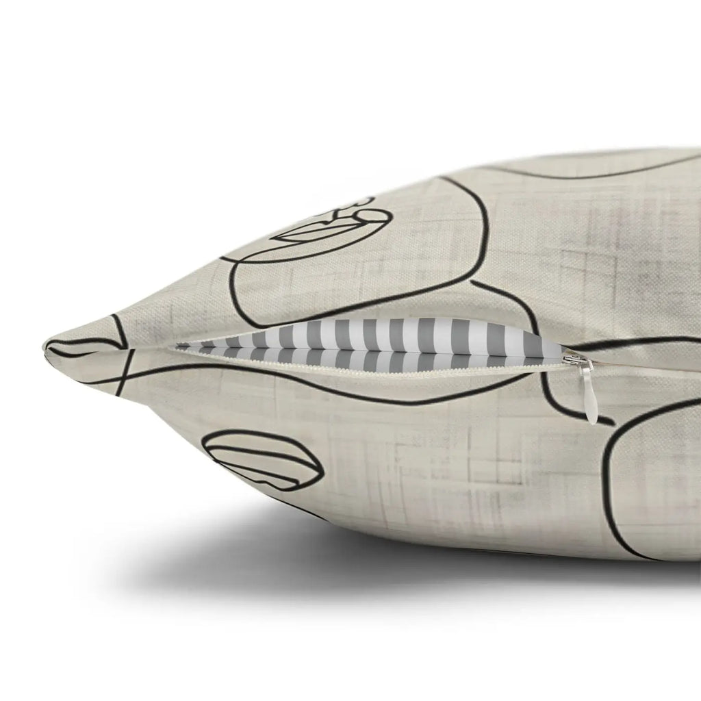 Line Art Pillow Cover - Abstract Faces Gallery Style - DipaliZ