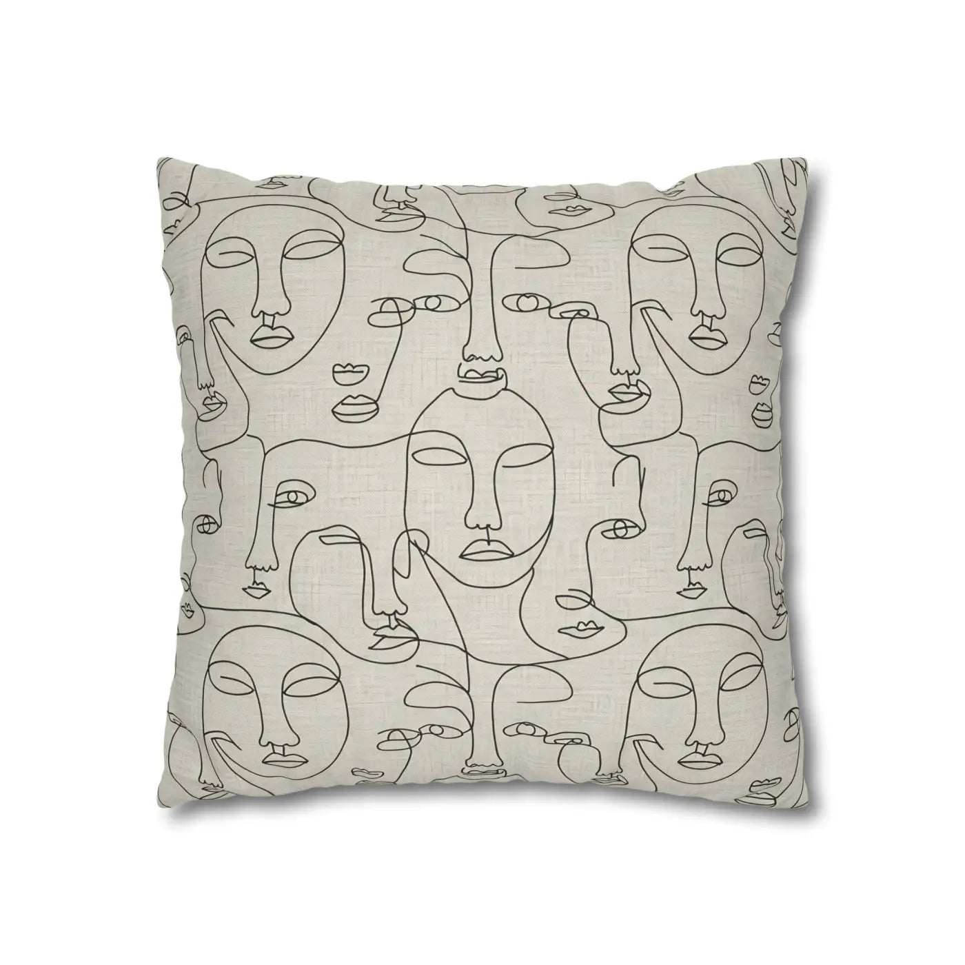 Line Art Pillow Cover - Abstract Faces Gallery Style - DipaliZ