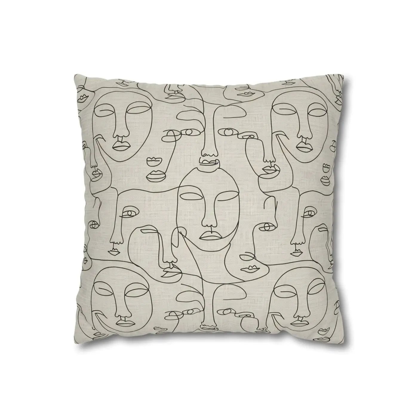 Line Art Pillow Cover - Abstract Faces Gallery Style - DipaliZ