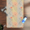 Orange Floral Rubber Yoga Mat - Anti Slip Design - DipaliZ