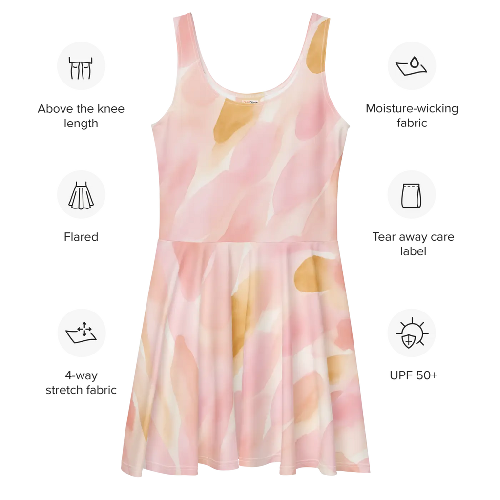 Skater Dress Abstract Pastel Pattern Flared Skirt - DipaliZ