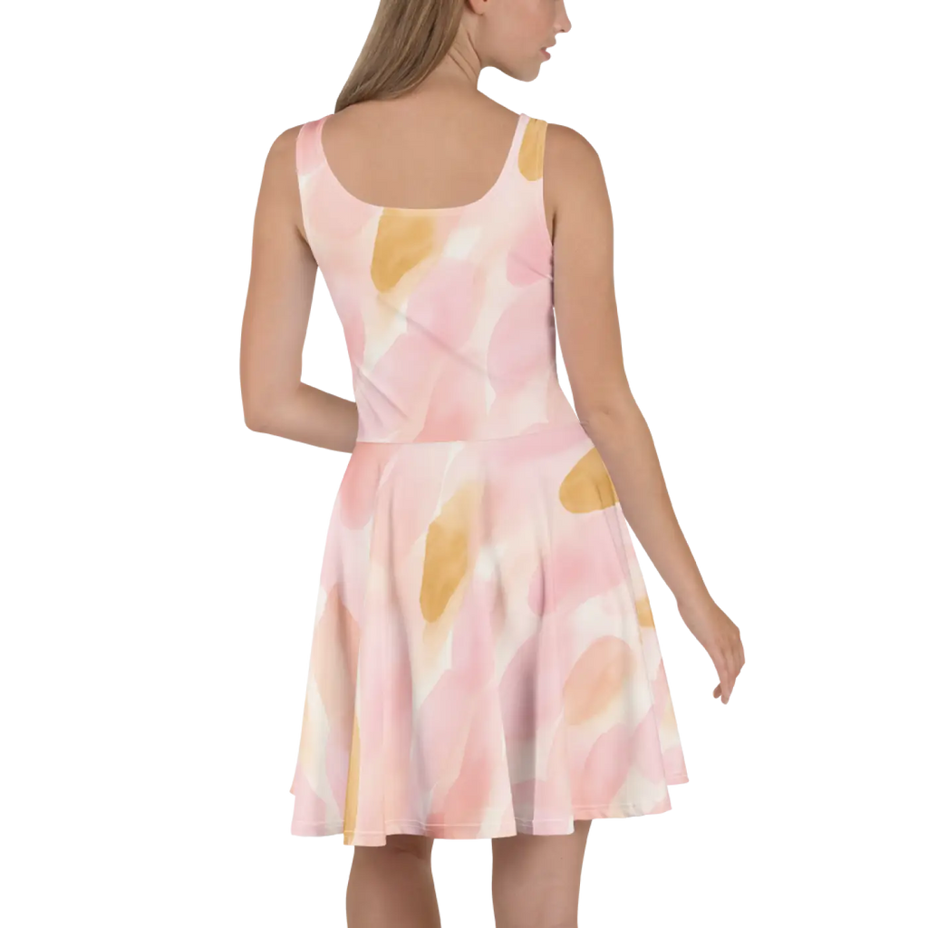 Skater Dress Abstract Pastel Pattern Flared Skirt - DipaliZ