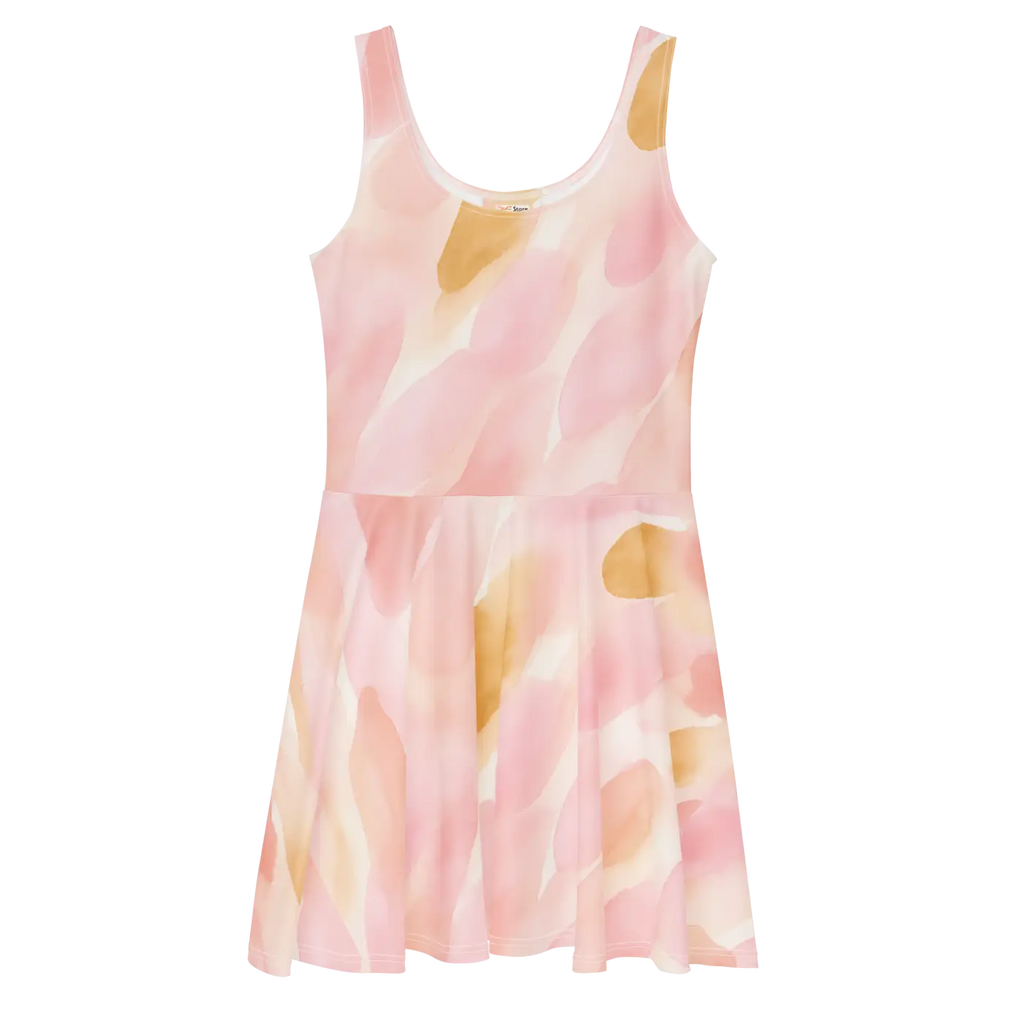 Skater Dress Abstract Pastel Pattern Flared Skirt - DipaliZ