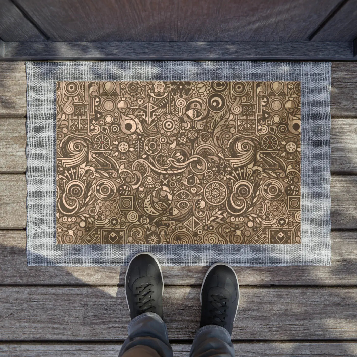 Coconut Fiber Door Mat - Coir Abstract Pattern - DipaliZ