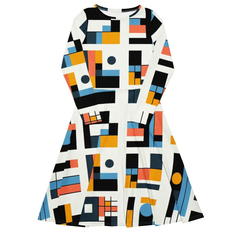 Abstract Pattern Midi Dress - Cloud Comfort Everyday Style - DipaliZ