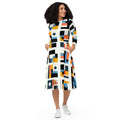 Abstract Pattern Midi Dress - Cloud Comfort Everyday Style - DipaliZ