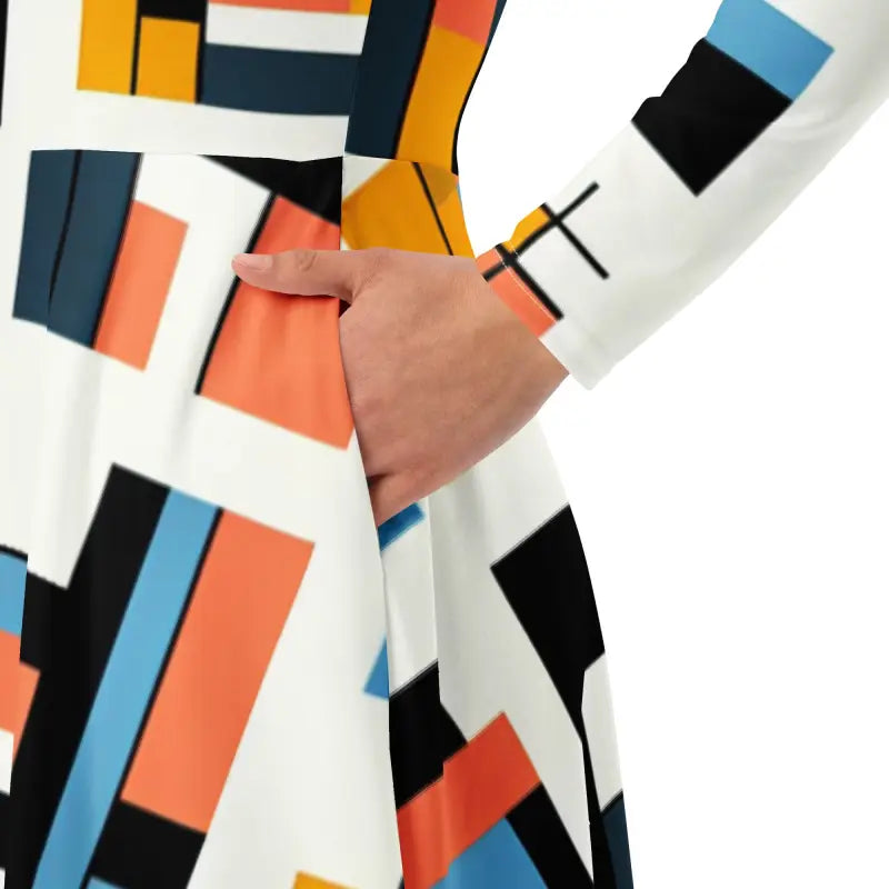 Abstract Pattern Midi Dress - Cloud Comfort Everyday Style - DipaliZ