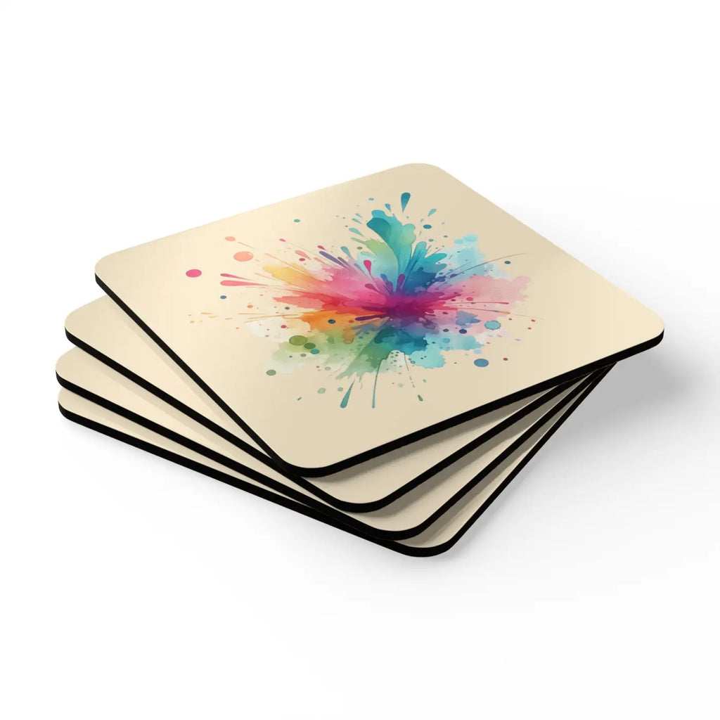 Paint Splash Corkwood Coaster - Prevent Sliding Design - DipaliZ