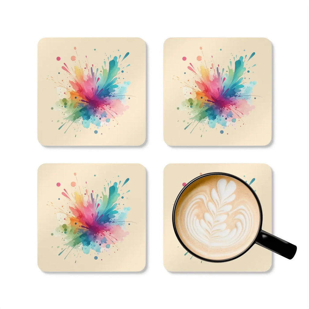 Paint Splash Corkwood Coaster - Prevent Sliding Design - DipaliZ