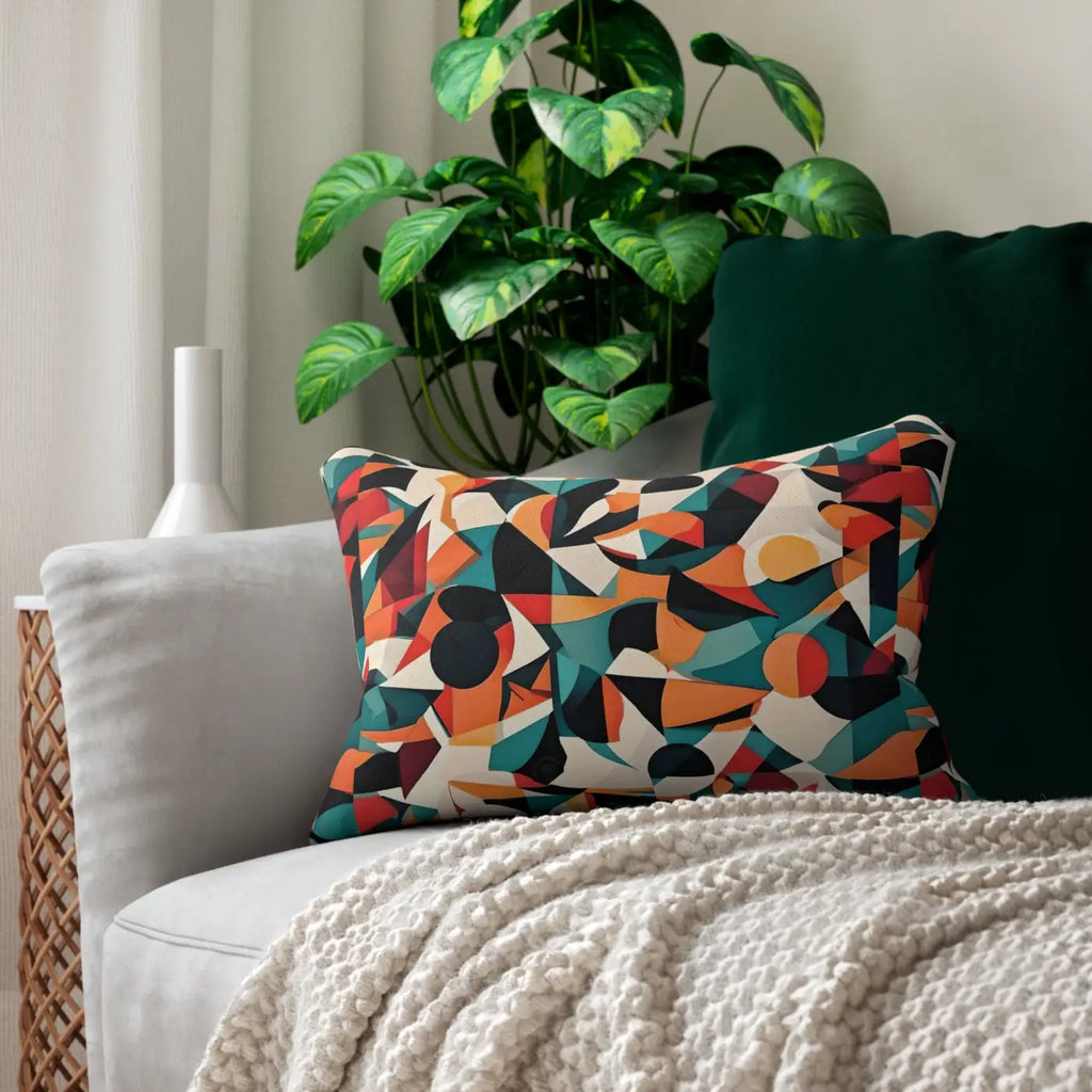 Abstract Lumbar Pillow - Spun Polyester with Insert - DipaliZ