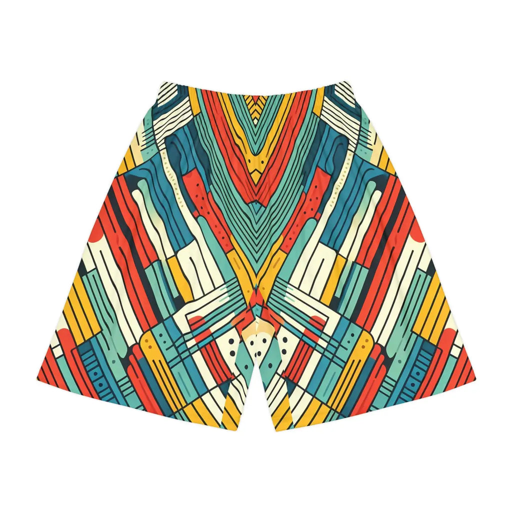 Striking Red Sports Shorts - Green Striped Active Fit - DipaliZ